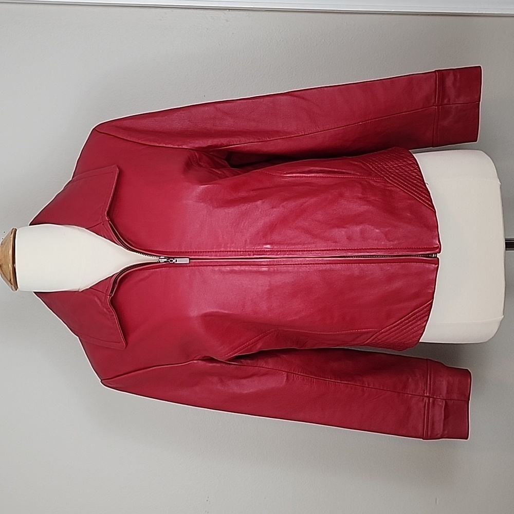 VINTAGE Tiboa Leathers Red Leather Jacket